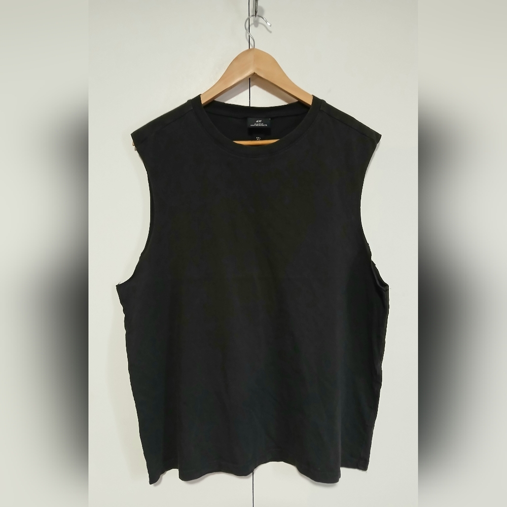H&M Men's Large Sleeveless Tank Top Muscle Tee Workout Gym 100% Cotton